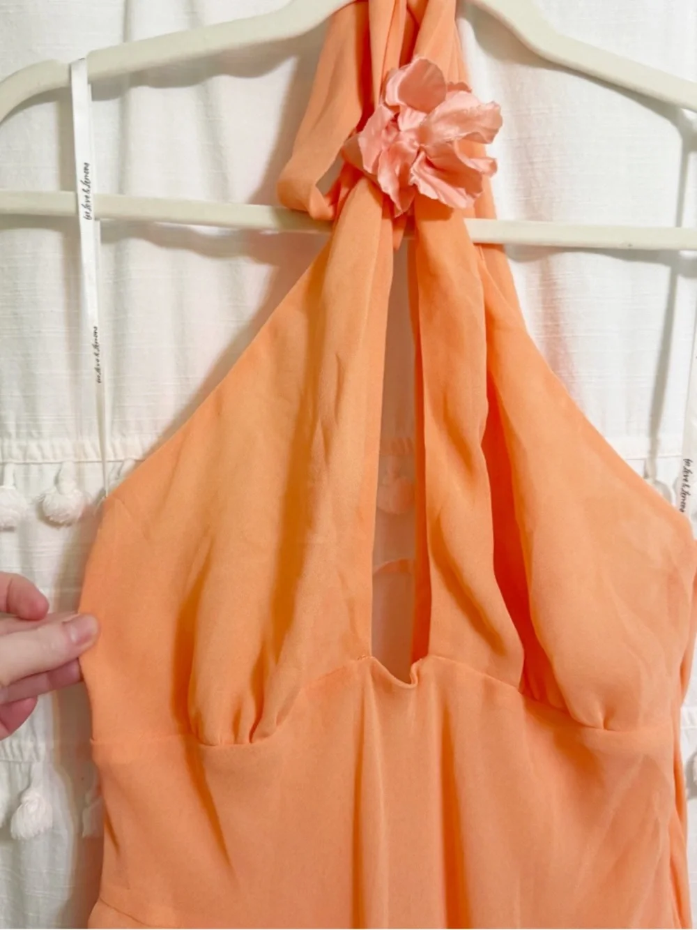 For Love & Lemons Chiffon Layered Kamory Maxi Dress in the Color Peach Size M - Picture 8 of 10